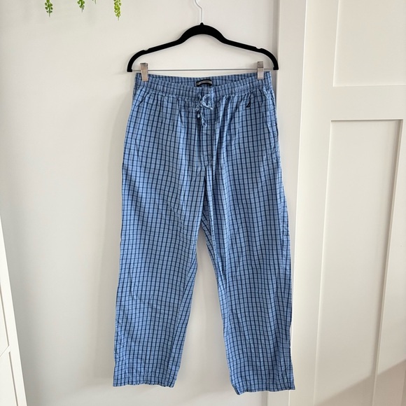 Nautica Other - Nautica Plaid Pajama Pants Men's Size Medium Blue 100% Cotton Drawstring Pockets
